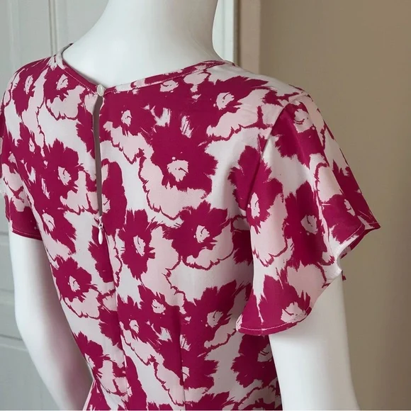 Banana Republic Pink Midi Flutter Sleeve Dress - Picture 7 of 8